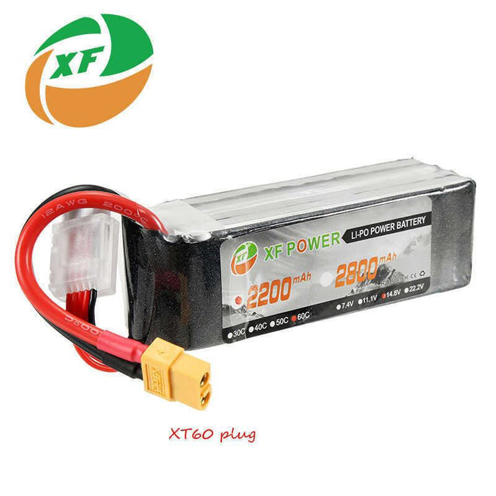 4S 14.8V LiPo Battery 2200mAh 50C RC Lipo Battery with XT60 Plug for RC