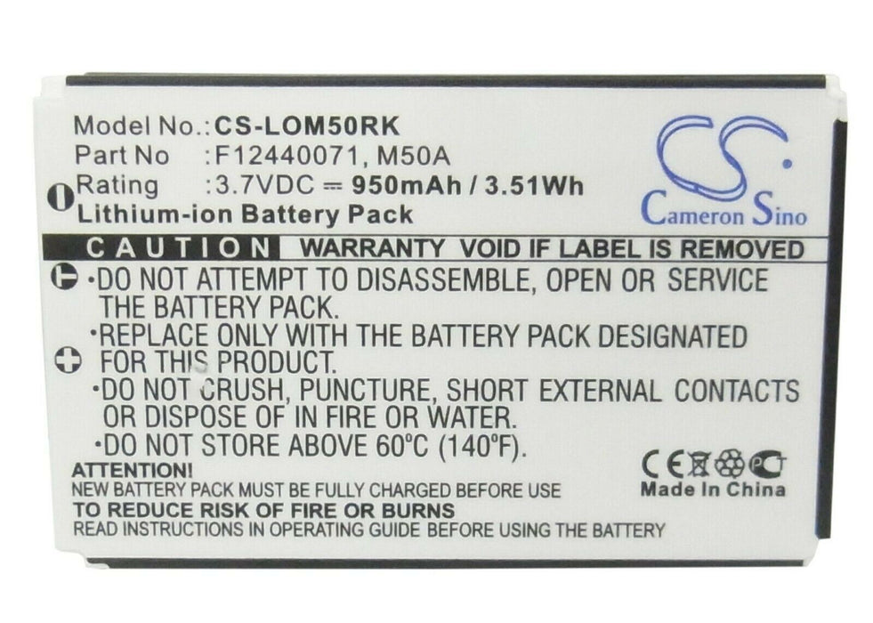 Cameron Sino CS-LOM50RK Battery for LOGITECH diNovo Edge
