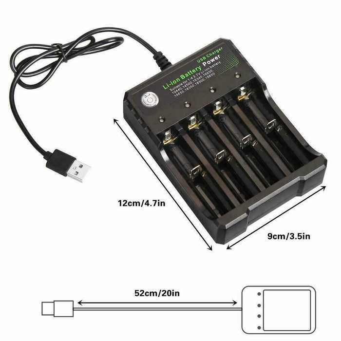 Battery Charger 3.7V 14500 Li-ion Batteries AA AAA 4 Slots USB Intelligen