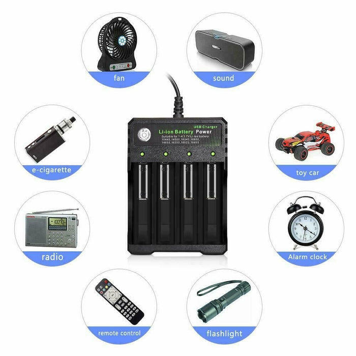 Battery Charger 3.7V 14500 Li-ion Batteries AA AAA 4 Slots USB Intelligen