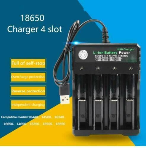Battery Charger 3.7V 14500 Li-ion Batteries AA AAA 4 Slots USB Intelligen