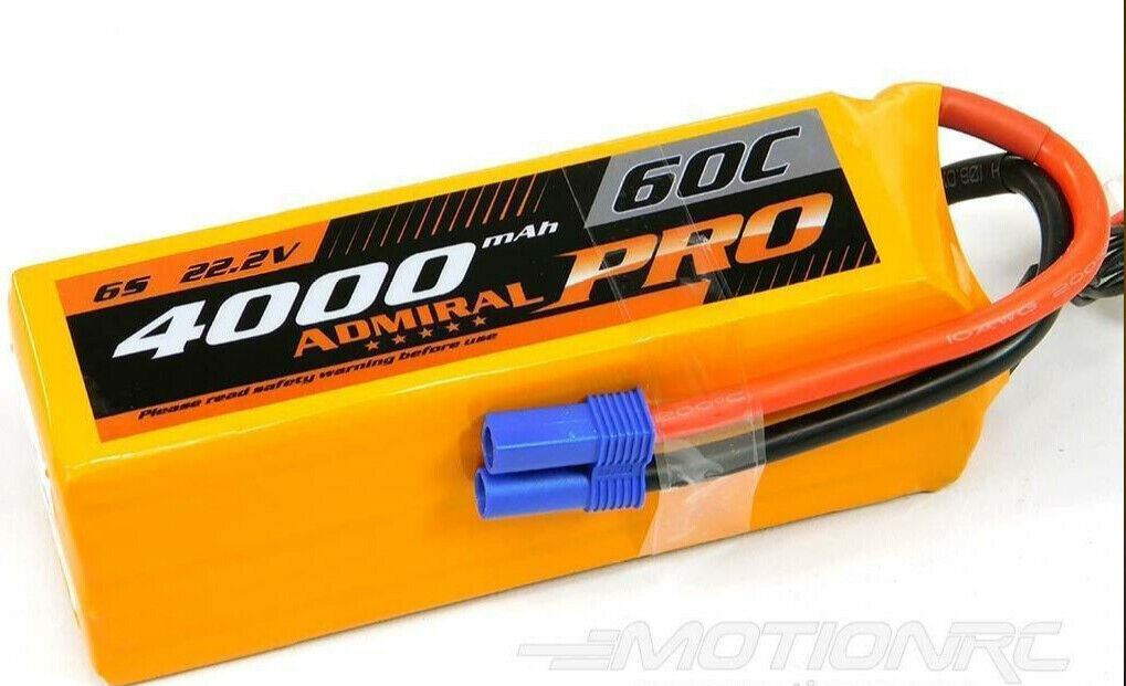 Admiral Pro 4000mAh 6S 22.2V 60C LiPo Battery with EC5 Connector
