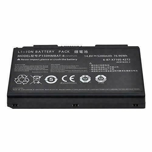 14.8V 5200mAh 76.96Wh P150HMBAT-8 Laptop battery for CLevo 6-87-X710S-4271