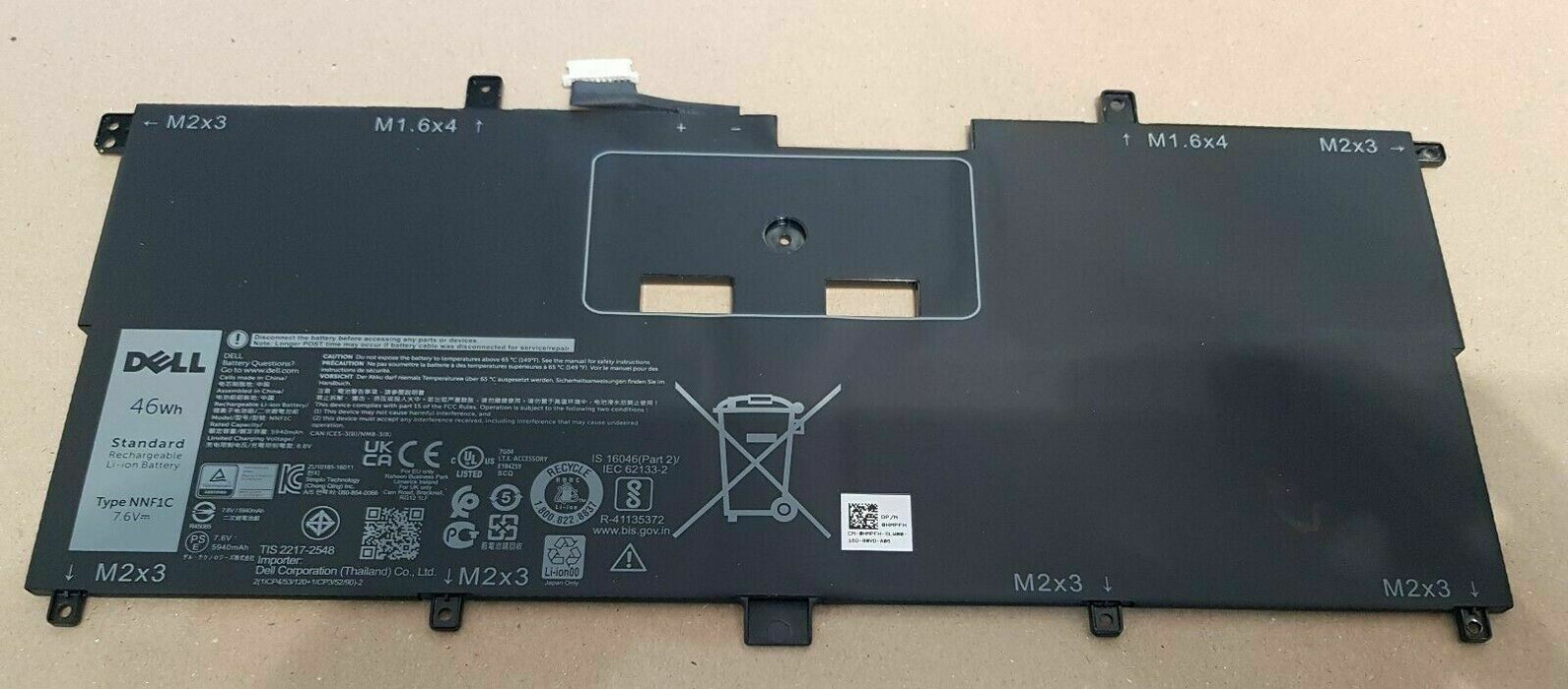 New Battery 46wh 7.6V for Dell XPS 13 9365 NNF1C 0HMPFH
