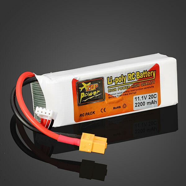 ZOP Power 11.1V 2200MAH 20C Lipo Battery XT60 Plug RC Car Airplane Helicopter