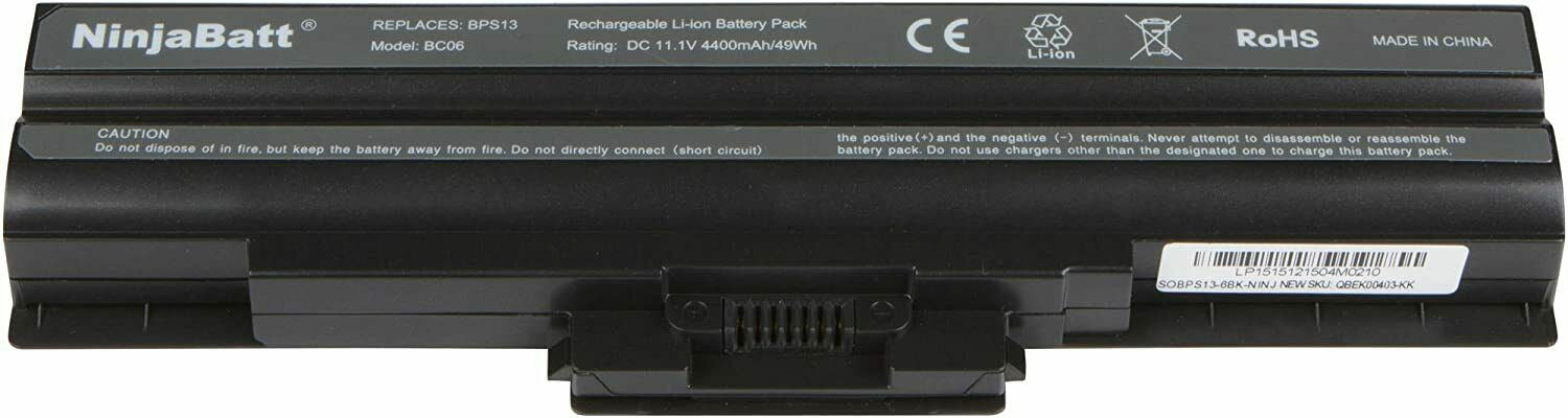 NinjaBatt Laptop Battery Sony VGP-BPS13/Q 11.1 Volt Li-ion High Performance