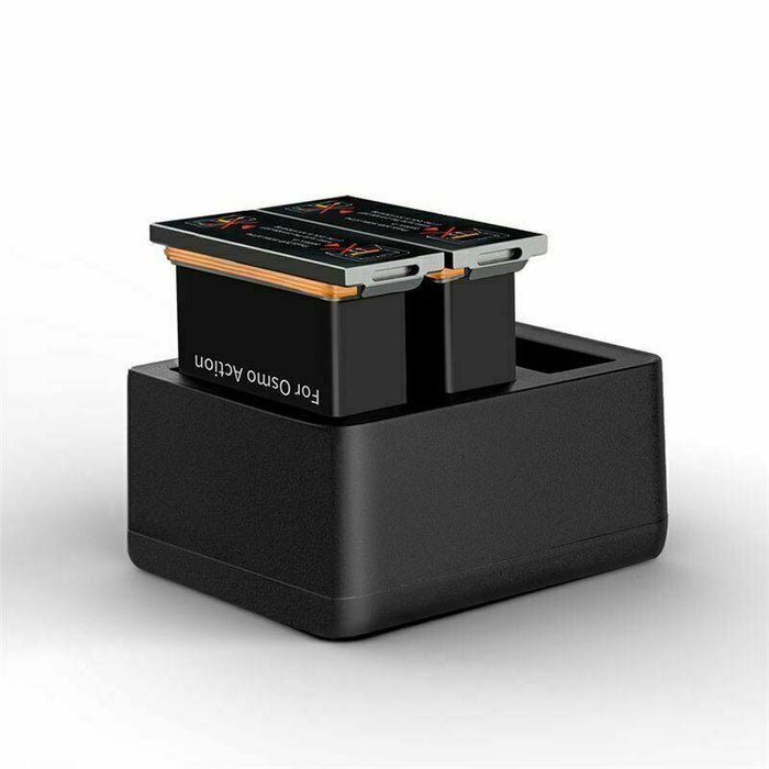 TELESIN 3 Slots Battery Charger with 3 Batteries for DJI Osmo Action Camera