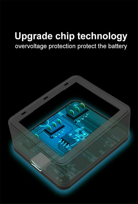 TELESIN 3 Slots Battery Charger with 3 Batteries for DJI Osmo Action Camera