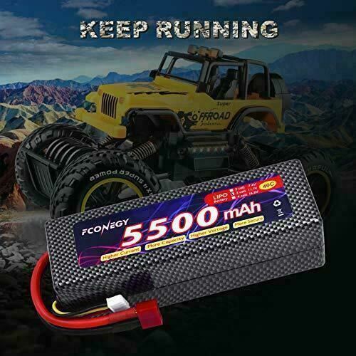 FCONEGY 3S Lipo Battery 11.1V 40C 5500mAh RC Rechargeable Lithium Polymer