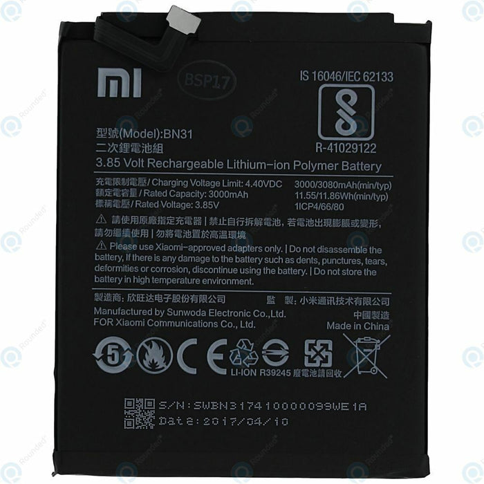 Original Xiaomi Battery BN31 For mi A1, Redmi Note 5a, Redmi S2