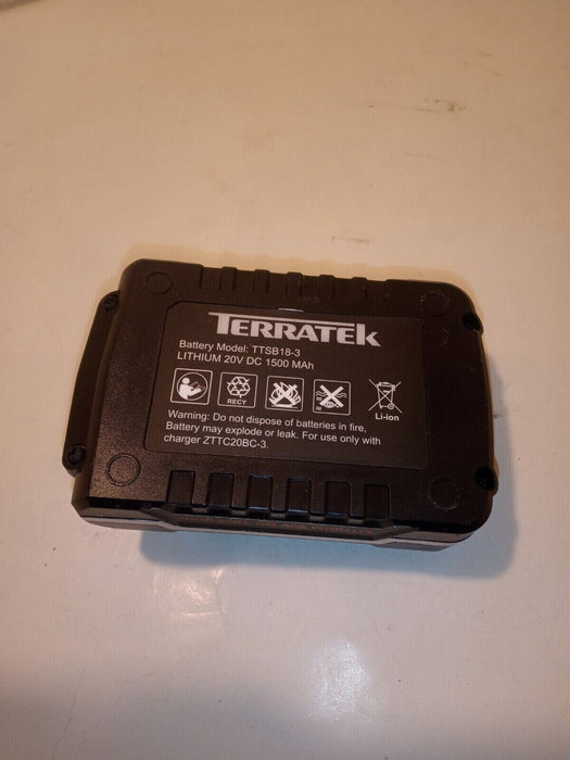 TERRATEK 20v , 1500 mah battery  TTSB18-3