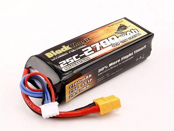 Black Magic 2700mAh 11.1V 25C LiPo Battery XT60 Plug for DJI Phantom RC
