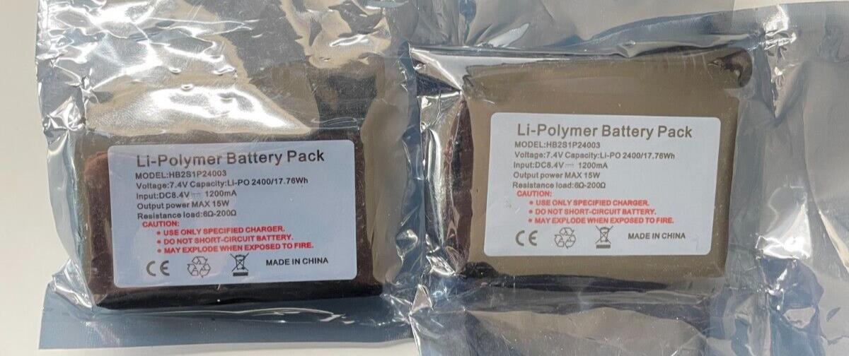 Lithium Ion Li-Ion Battery x2 Heated Gloves Clothes 2400mah 7.4v Rechargeable