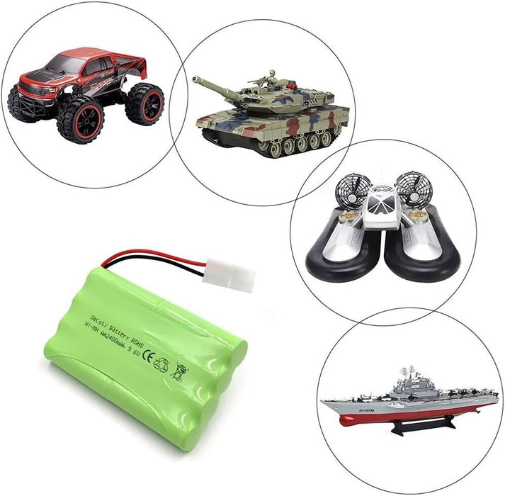 Gecoty 9.6 V 2400 mAh rechargeable Ni-MH AA battery charging cable (Tamiya plug)