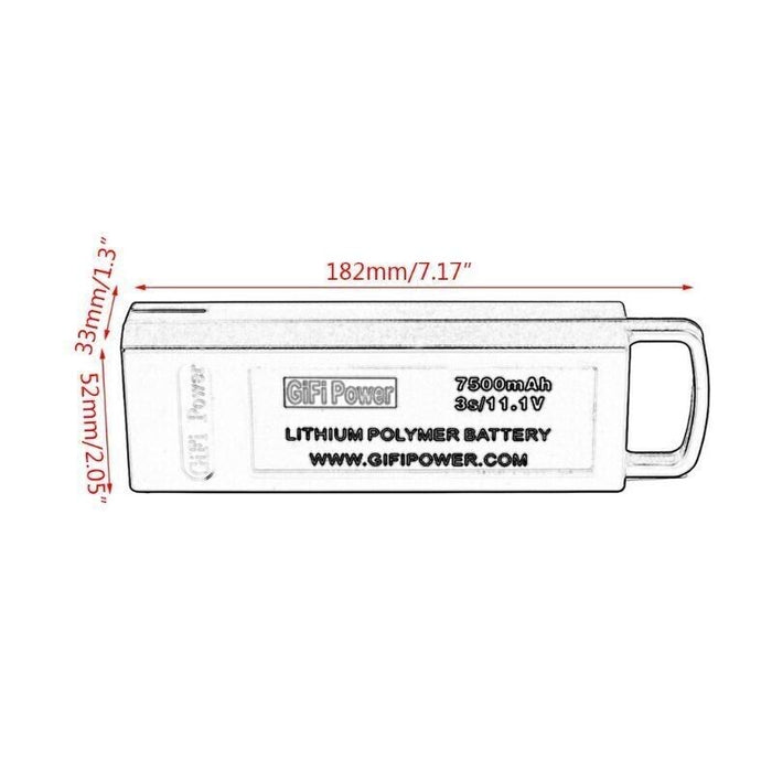High Capacity Lipo Battery 11.1V7500mAh for Model Yuneec Q500 4K