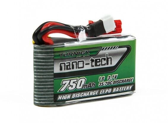 Turnigy Nano-Tech 750mAh 35c-70c 1S 3.7v Lipo Battery Pack w/JST