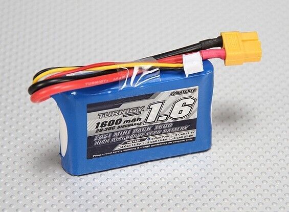 Turnigy 1600Mah 2S 7.4v 20C - 30C Lipo Battery Pack - Losi Mini Compatible