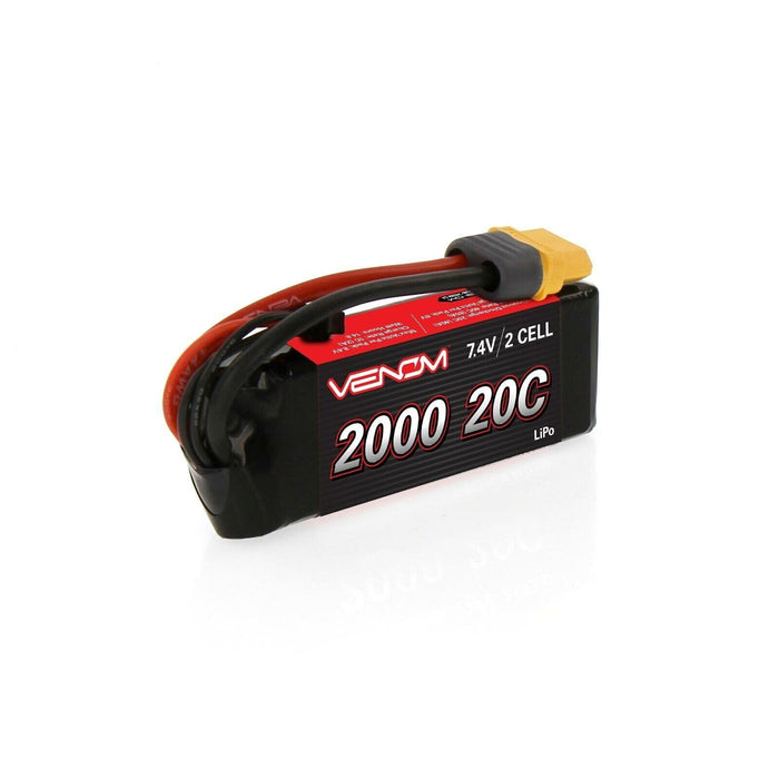 Venom 20C 2S 2000mAh 7.4V RC LiPo Battery with Deans EC3 Traxxas UNI Plug