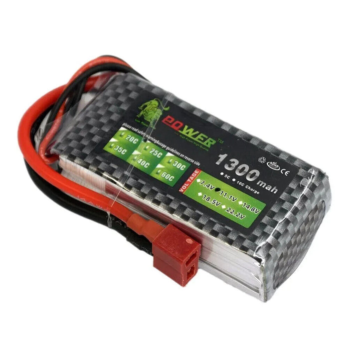 Lion Power 11.1V 3S 1300mAh T Plug Lipo Battery 25C MAX 35C For Racing Drone