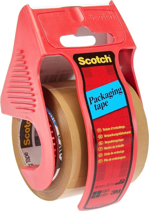 2x Scotch C5020D packing tape in hand dispenser, 48 mm x 20.3 m, brown