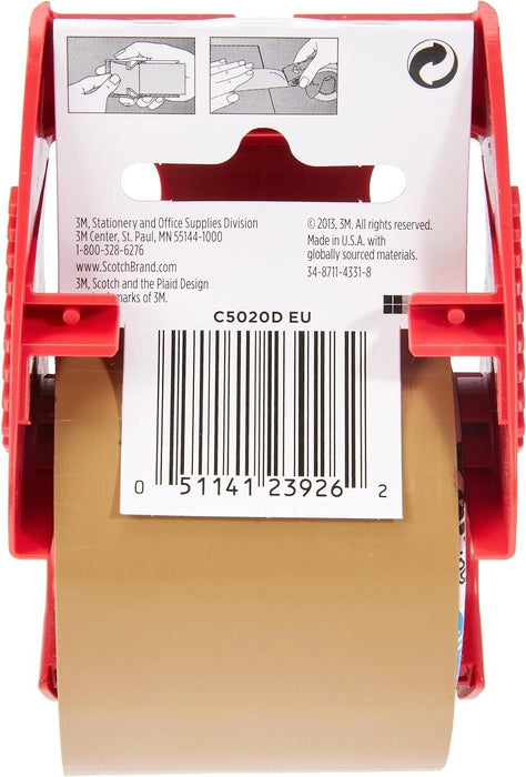 2x Scotch C5020D packing tape in hand dispenser, 48 mm x 20.3 m, brown