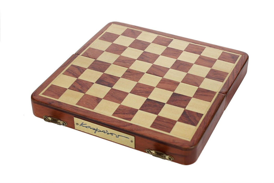 Kasparov Compact Magnetic Travel Chess Set 7” Solid Wood Board and Pieces