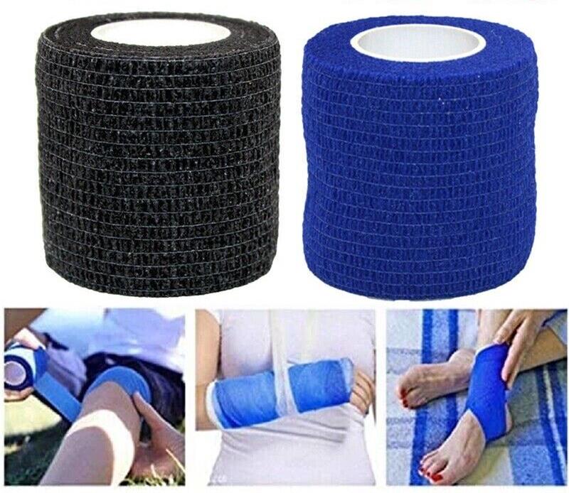 9 Rolls Cohesive Elastic Bandage Adhesive Wrist Ankle Gauze Tape Vet Wrap 4.5m