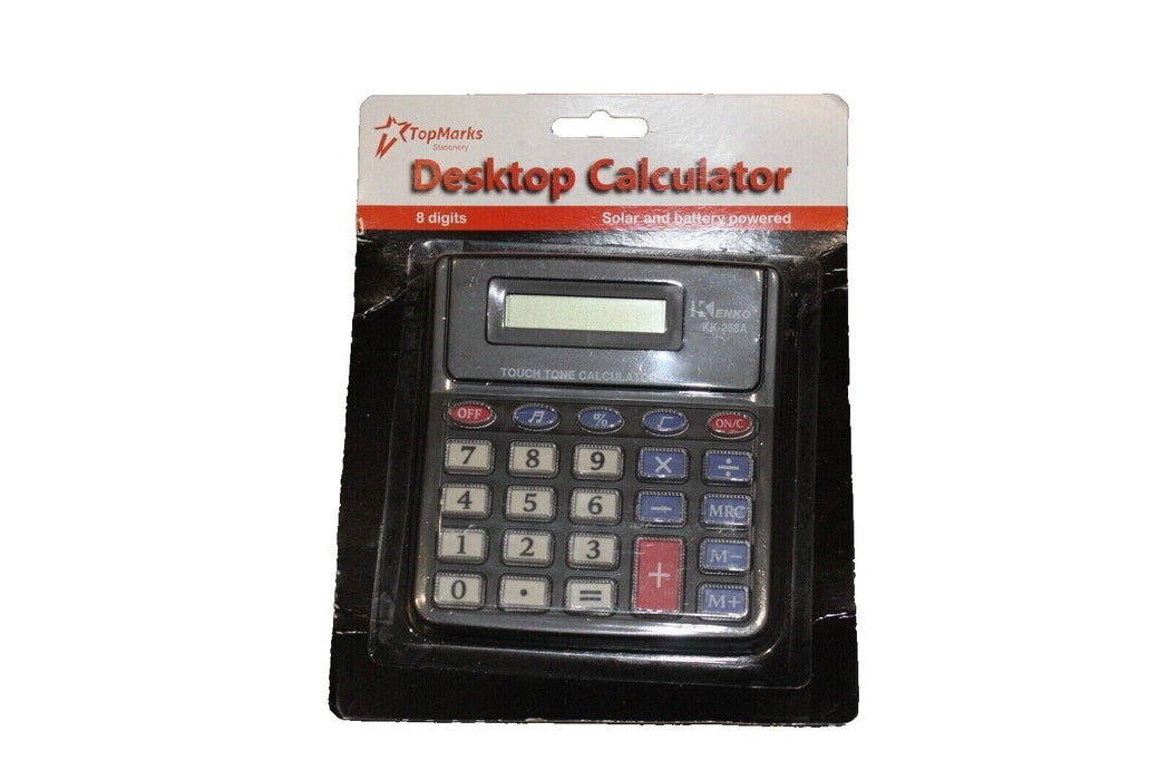 TOP MAKRS KENKO KK-268A 8 DIGIT SOLAR BATTERY POWERED DESKTOP CALCULATOR NEW UK