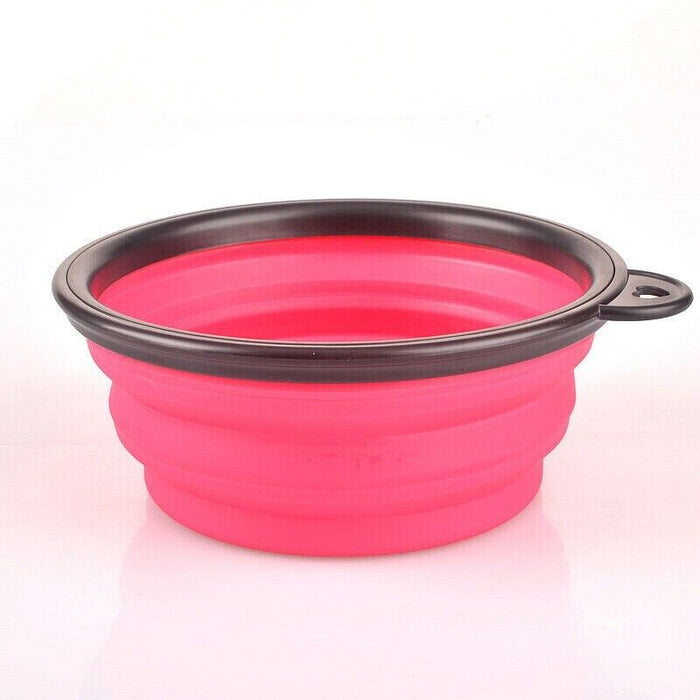 2 pack Collapsible Dog Cat Bowls Food Water Feeding  Portable Travel 12.5cm