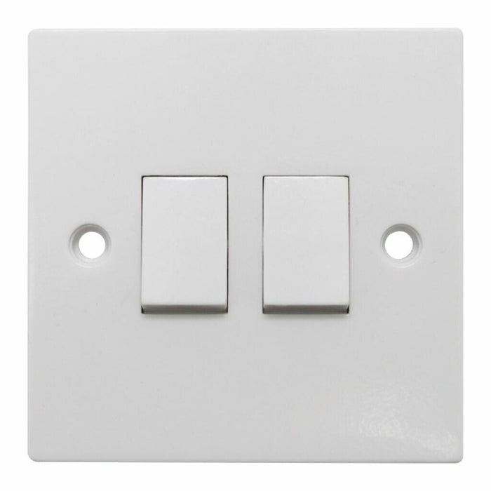 10Amp 2 Gang 2 Way Wall Switch by Pifco