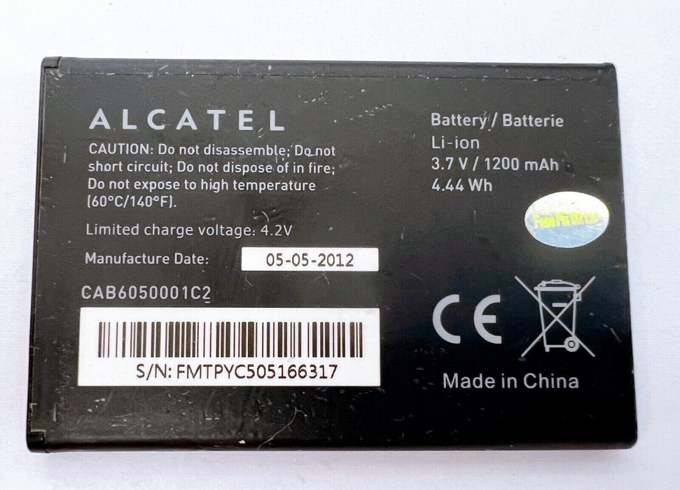 GENUINE ALCATEL CAB6050001C2 BATTERY for VODAFONE SMART II V860  1200mAh 3.7v