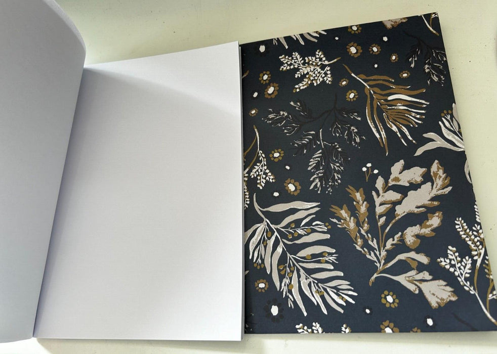 2x Floral Notebooks Non-Lined Paper A5