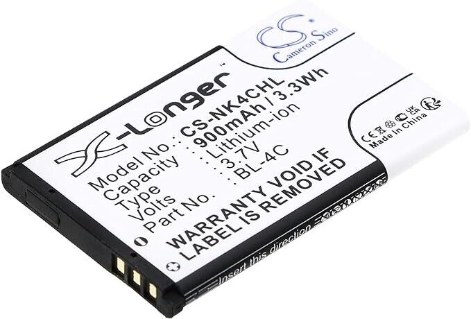CS-NK4CHL Battery 900mAh compatible with [Nokia] 107, 108, 1265, 1325, 1661, 222