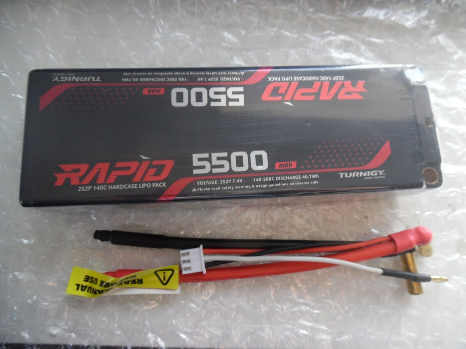 TURNIGY RAPID 5500mAh 2S 7.4v 140C LIPO BATTERY HARDCASE XT90 ROAR RC ARRMA