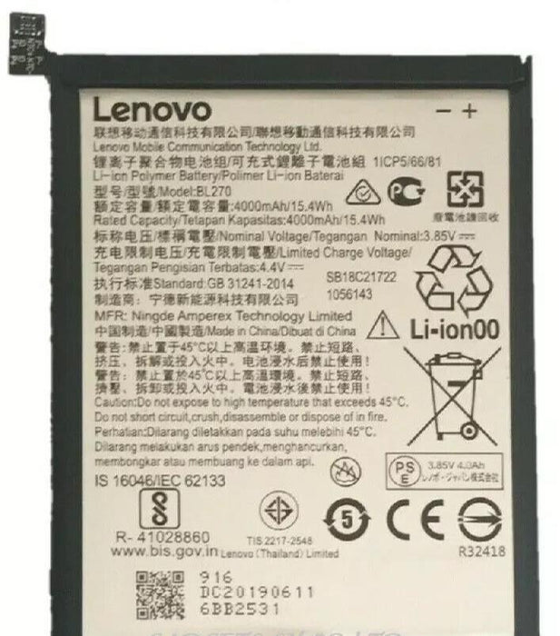 Lenovo BL270 Replacement Battery For Lenovo Vibe K6 Plus G Plus/G5 Plus