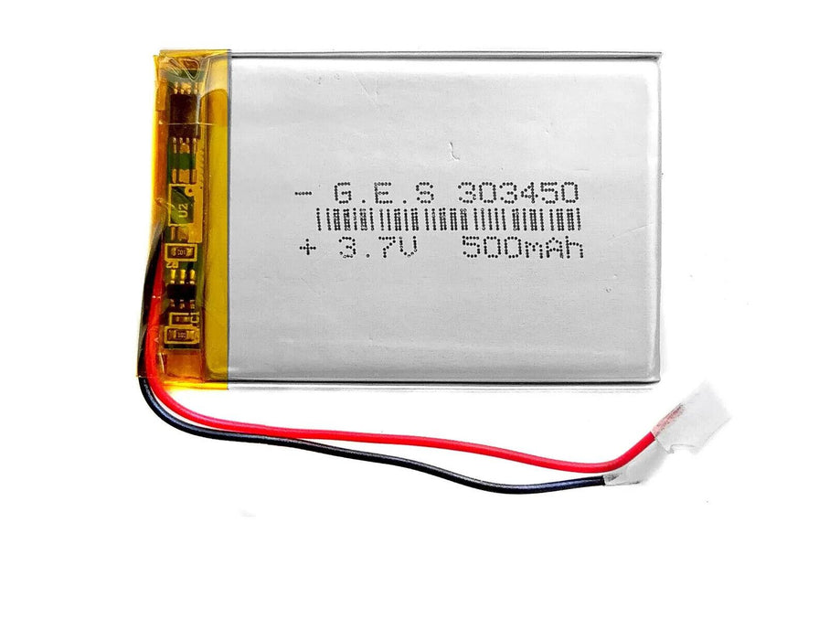 3.7V 500mAh LiPo 1S Polymer Rechargeable Battery - 303450