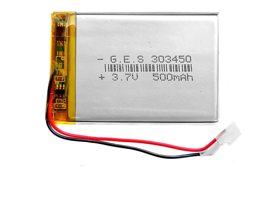 3.7V 500mAh LiPo 1S Polymer Rechargeable Battery - 303450