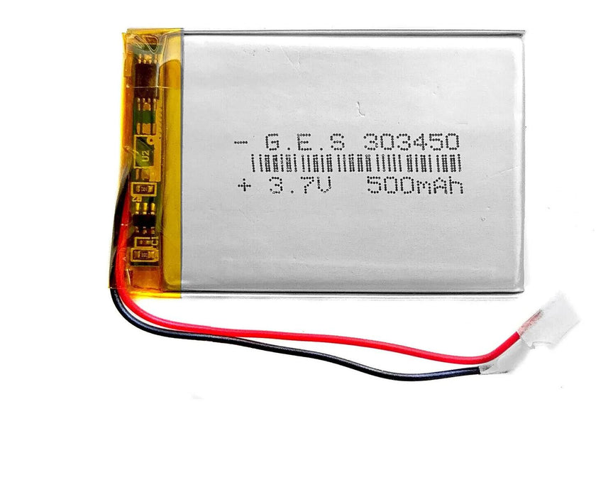 3.7V 500mAh LiPo 1S Polymer Rechargeable Battery - 303450