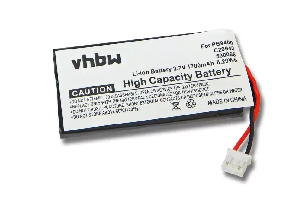 Battery for Philips 530065 PB9400 C29943 Remote Control 1700mAh