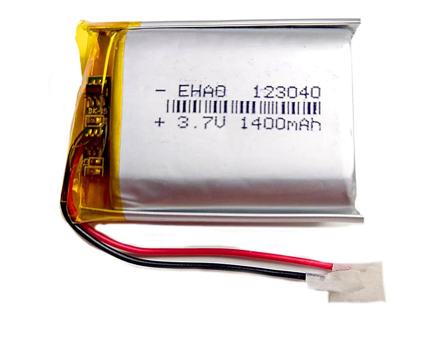 3.7V 1400mAh LiPo 1S Polymer Rechargeable Battery: MP3 GPS Speaker - 123040