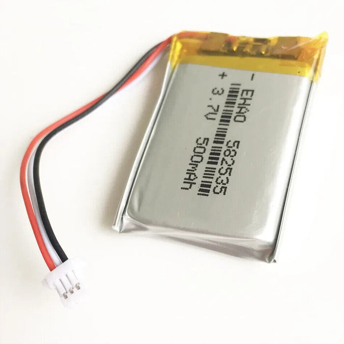 3.7V 500mAh Lipo Rechargeable Battery 582535 JST 3Pin 1.0