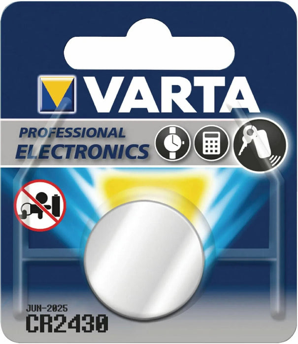 3 x Varta CR2430 Lithium Button Cell 3v Battery for Clocks Calculators Car Fob