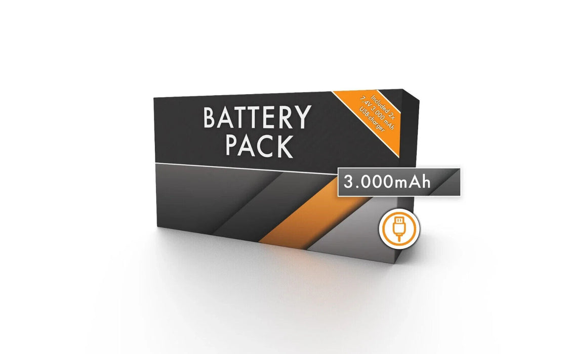 Bertschat Extra 2 x Battery Pack 3,000 mAh + USB rechargeable