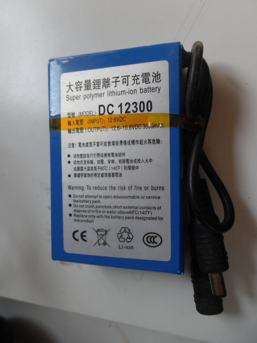 New DC 12V Rechargeable Li-ion Batteries Cell Portable Battery Pack DC12300