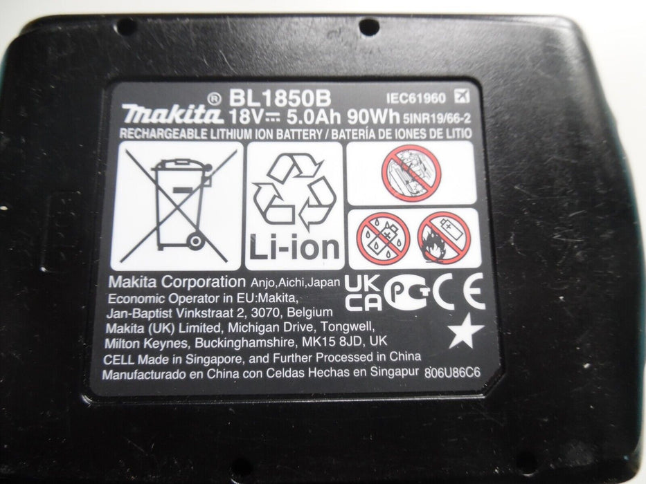 Makita BL1850B 18V LXT Lithium‑Ion 5.0Ah Battery - Genuine