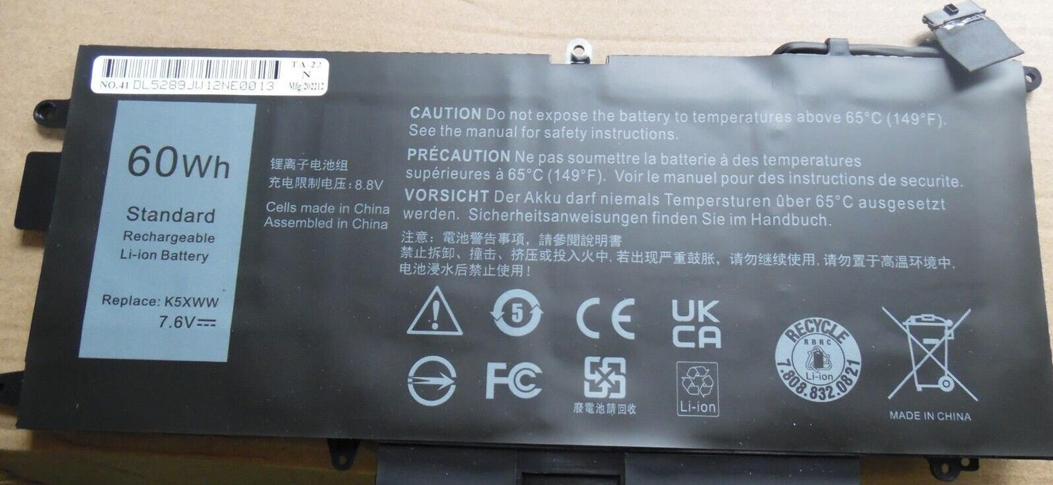 battery K5XWW  for Dell Latitude 7389 7390 5289 2-in-1 L3180