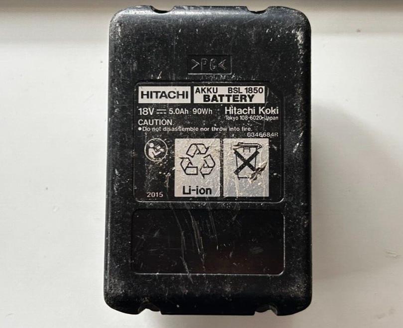 Hitachi 18V 5.0Ah 90Wh Li-ion BSL 1850 Power Tool Battery Used