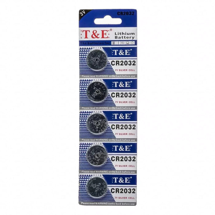 CR2032 x 5 Batteries Lithium T&E 3V DL2032 BR2032 KL2032 Button Coin Battery