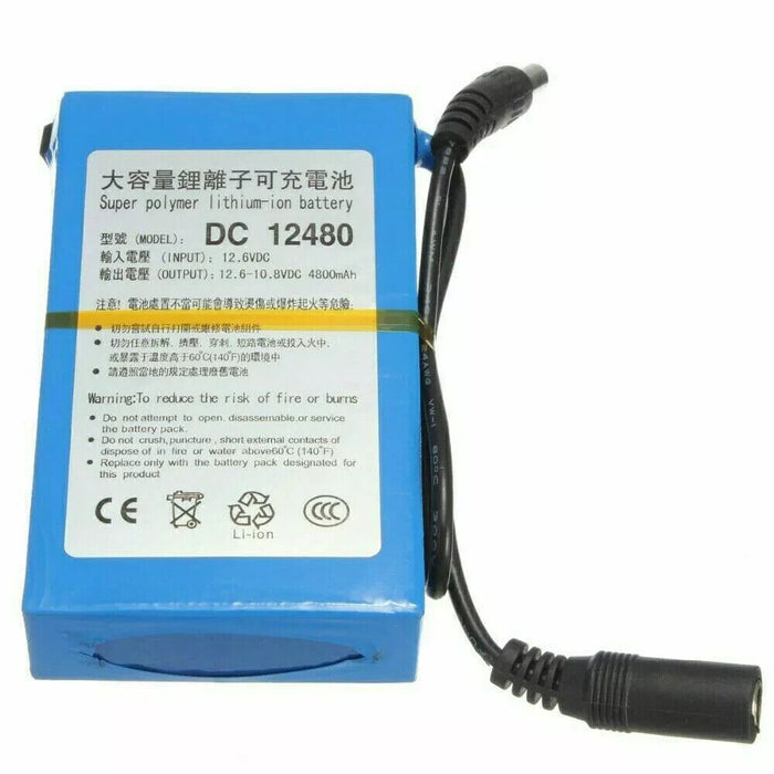DC 12V 4800mAh DC12480 Super Rechargeable li-ion Battery Pack for CCTV Cameras