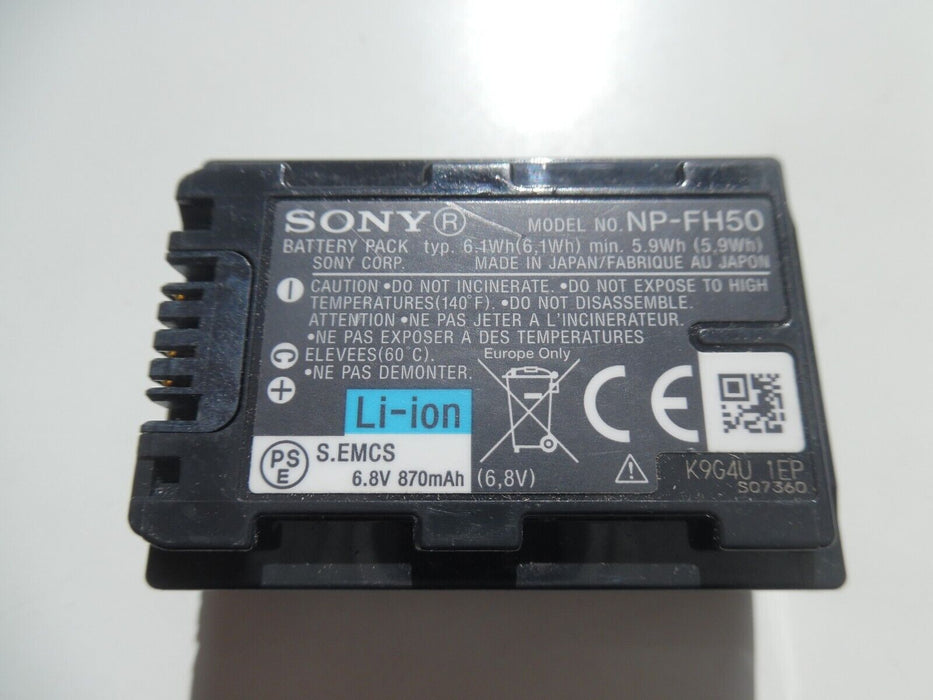 Sony NP-FH50 Battery for Sony CyberShot DSC-HX1 DSC-HX100V DSC-HX200V HDR-TG5V